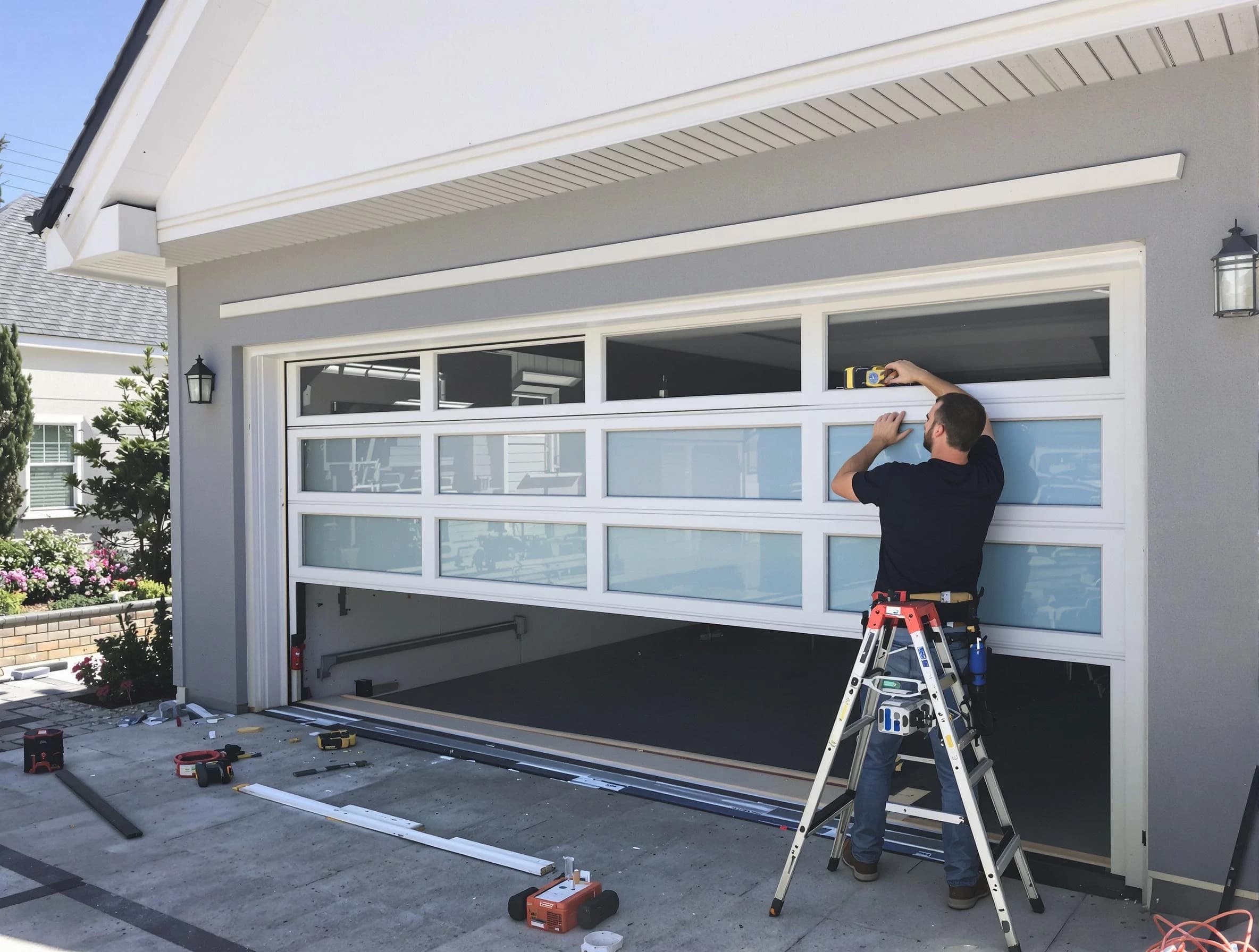 Redan Garage Door Repair team performing garage door replacement in Redan