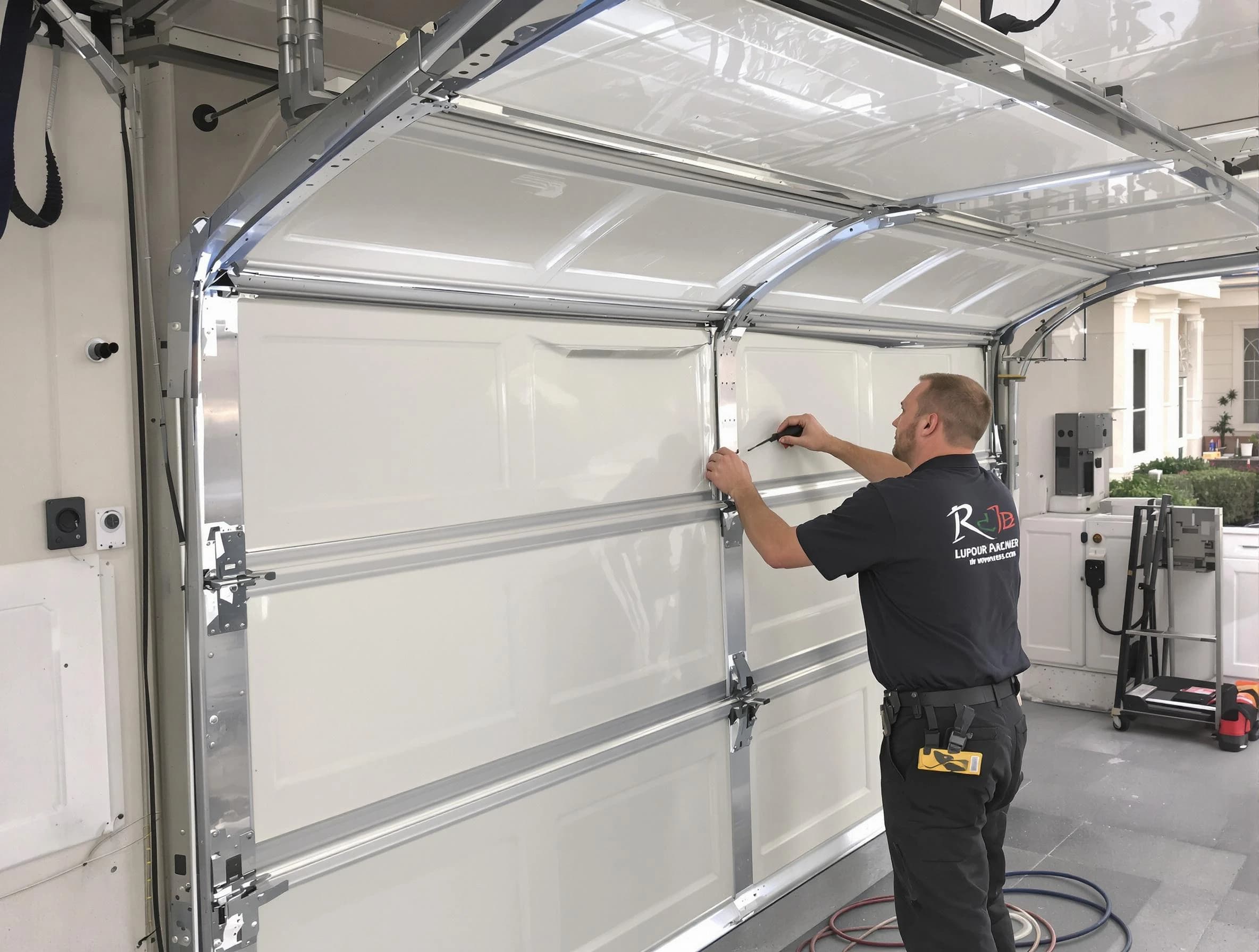Redan Garage Door Repair professional performing panel repair in Redan