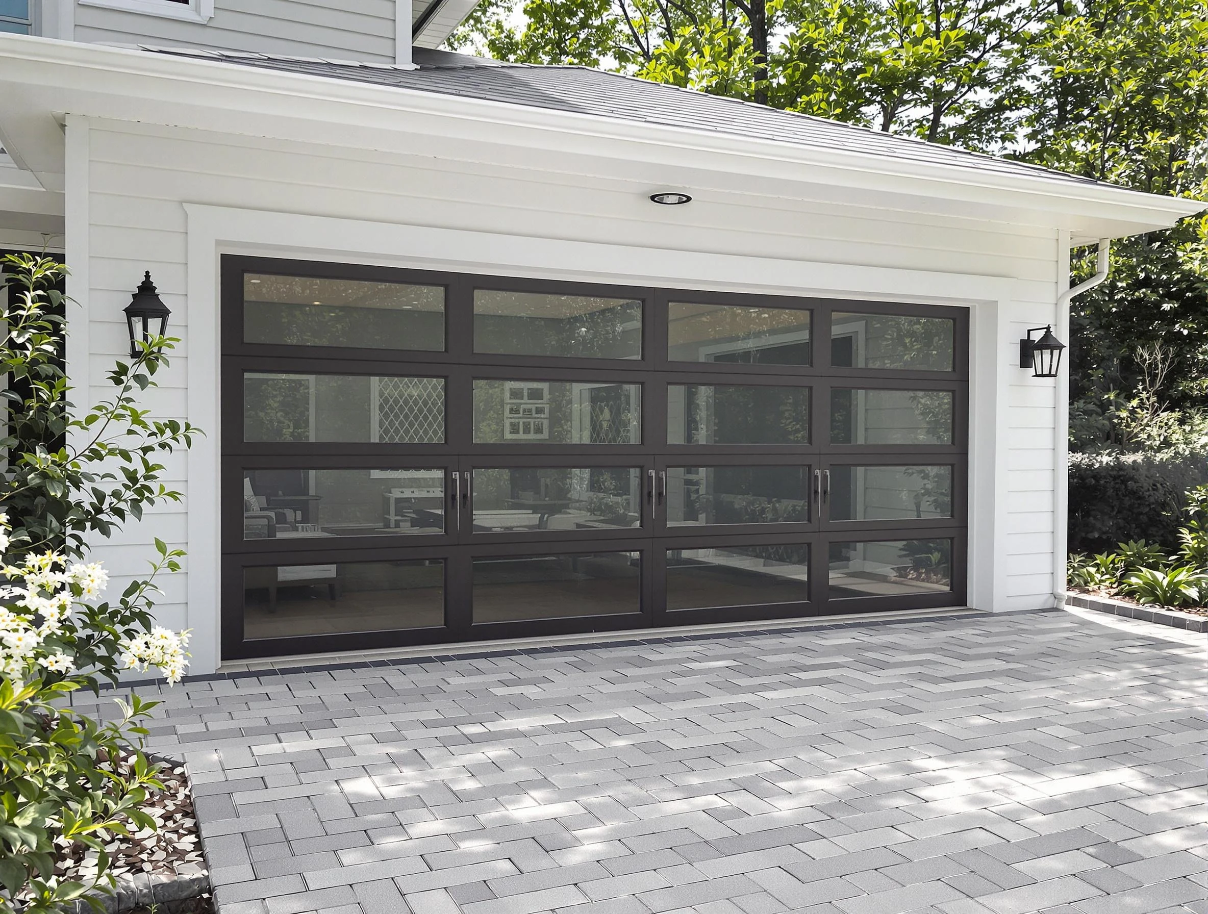 Redan Garage Door Repair design specialist presenting custom garage door options to Redan homeowner